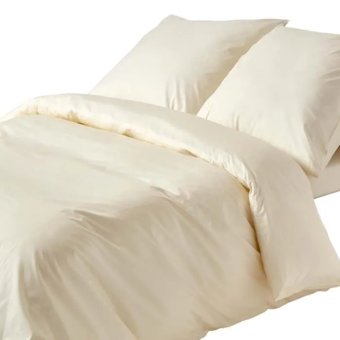 Parure de lit - Homescapes - Crème - 100% coton égyptien - 200 fils - 150 x 200 cm-0