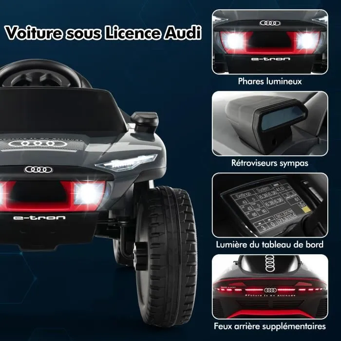 COSTWAY 12V Audi Voiture Électrique Enfants - Télécommande 2,4G - LED & Musique & Histoire - 2 Moteur, 3-6,5 km/h, 3 +Ans-1