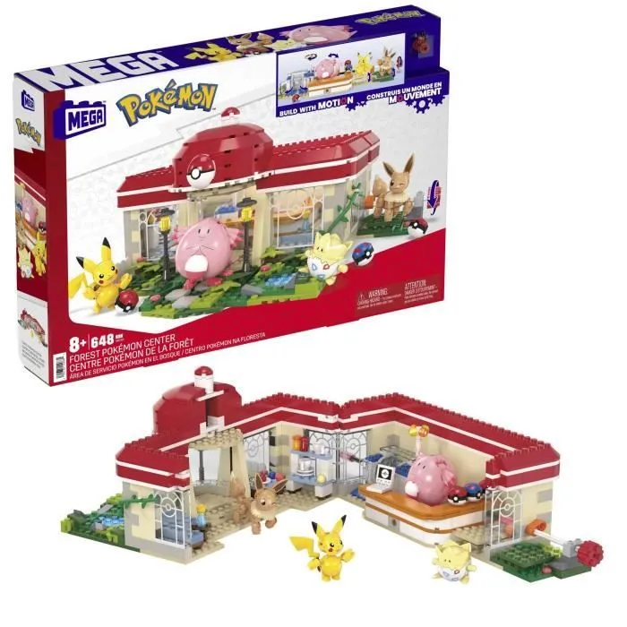 MEGA Pokémon-Centre Pokémon de la Forêt-Jouet à construire (648 pcs) HNT93-1