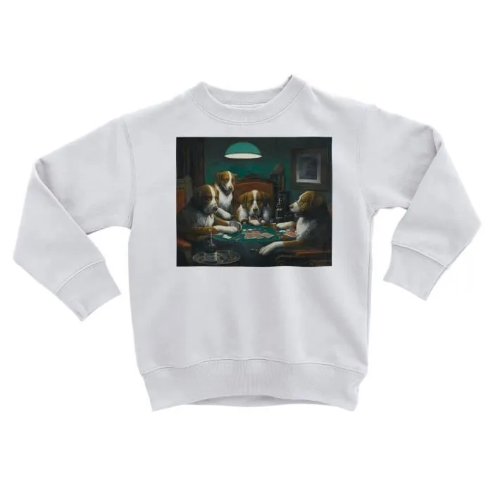 Sweatshirt Enfant Poker Game Cassius Marcellus Coolidge Peinture Chiens Humour-0