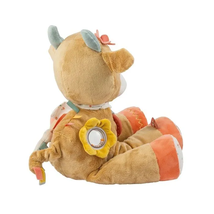 Peluche d'activité - Nattou - Vache Mila - 45 cm - Hochet intégré - Anneau de dentition - Miroir-1
