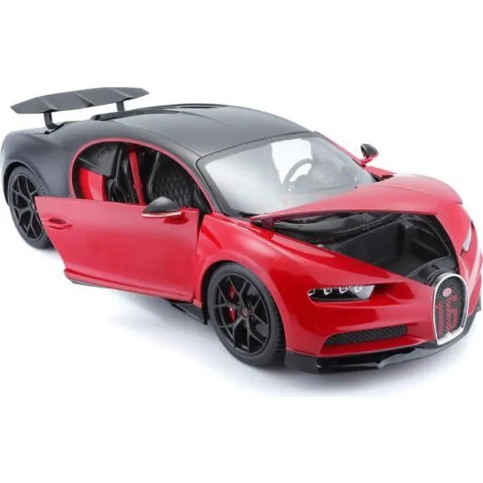Voiture miniature - MAISTO - Bugatti Chiron Sport - En métal - Noir et rouge-0