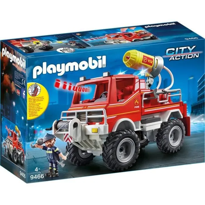 PLAYMOBIL - 9466 - City Action - 4x4 de pompier avec lance-eau-0