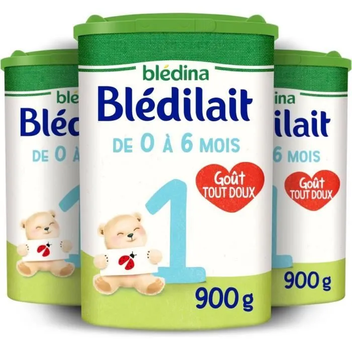 Blédina Blédilait 1, Lait en Poudre pour bébé , De 0 à 6 Mois, 900g (Boîtex3)-0
