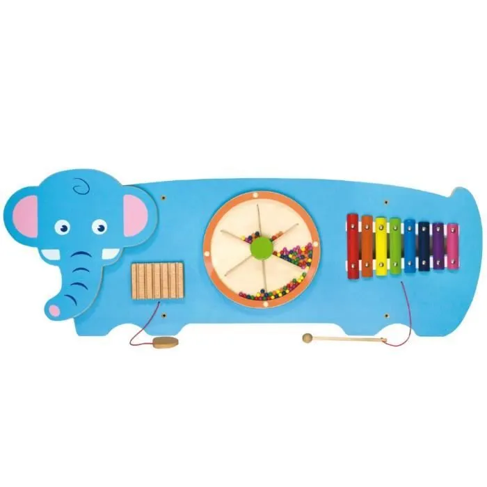 Viga Toys jeu mural éléphant 91 x 32 cm bois bleu-0