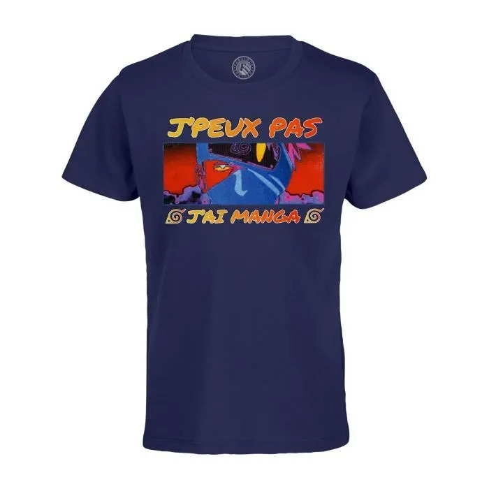 T-shirt Enfant Bleu J'peux Pas J'ai Manga Anime Otaku Manga Fanart-0