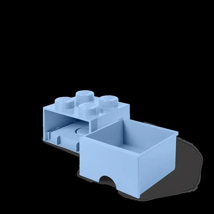 LEGO - Brique de rangement empilable 4 avec tiroir bleu ciel-2