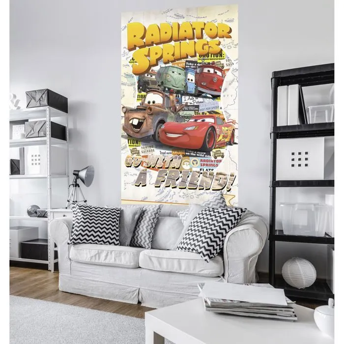 Poster géant intissé - Disney Pixar - Cars - H 200 x L 120 cm - Multicolore - Facile à poser-1