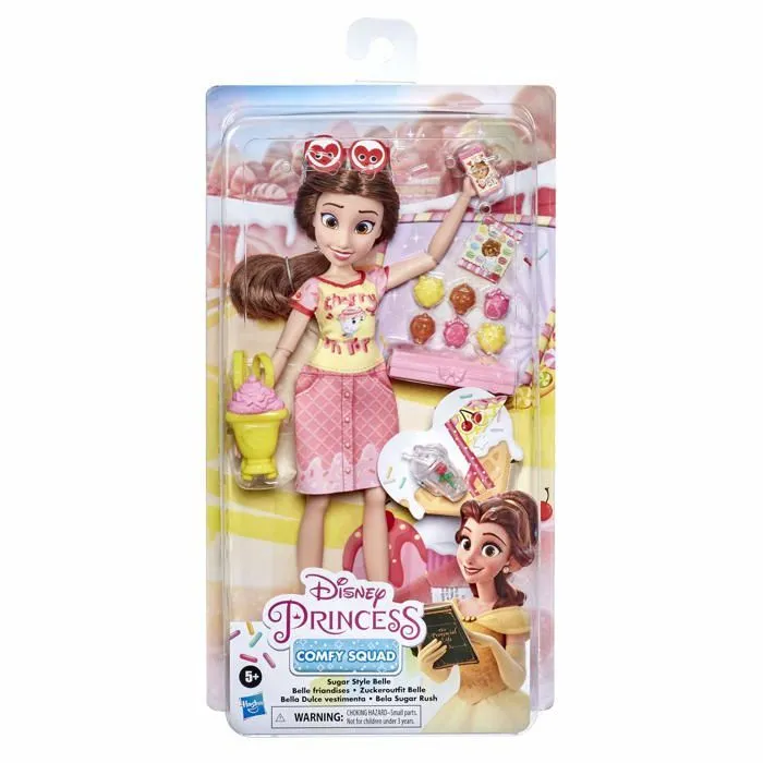 Poupee Disney - E84055X0 - Princesses - Poupee Tendance Comfy Squad Belle Style friandises-3