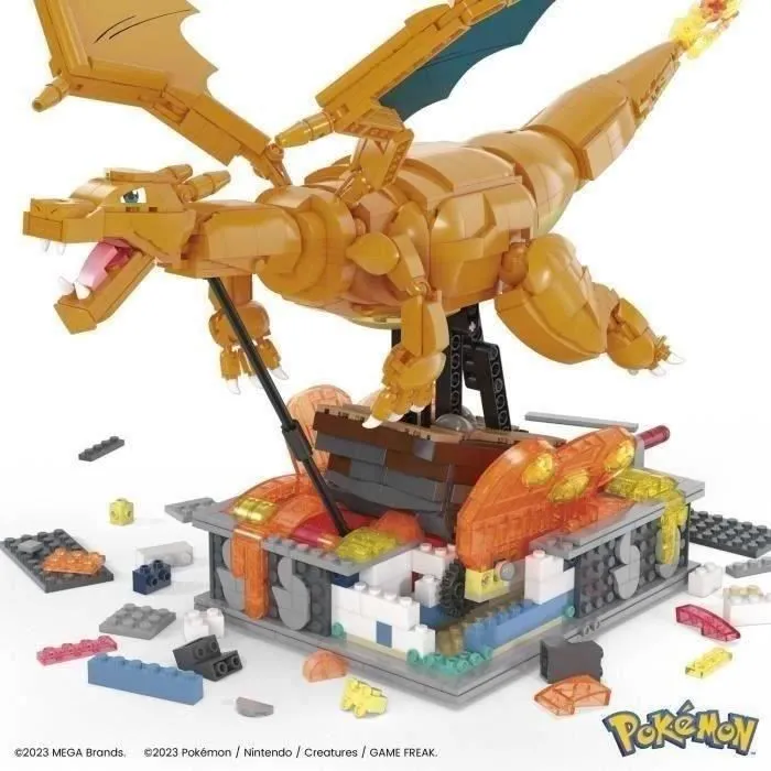 MEGA-Pokémon-Dracaufeu en Mouvement, à construire (1 663 pcs) HMW05-1