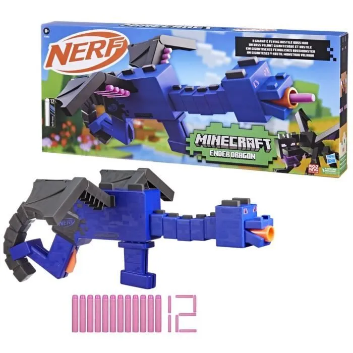 Blaster Nerf Minecraft Ender Dragon avec 12 fléchettes en mousse Nerf Elite-1