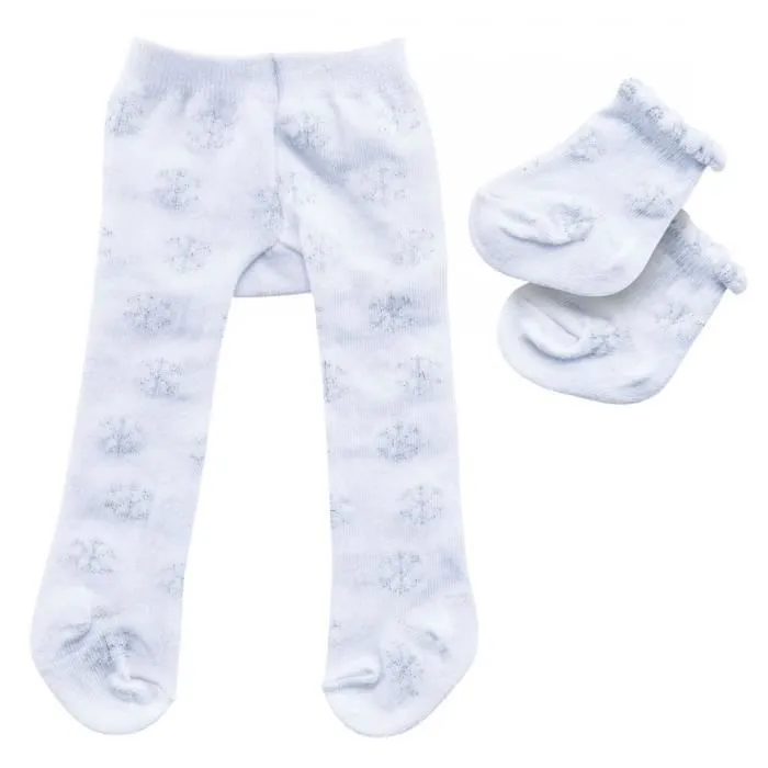 Collants et chaussettes de poupée blanc/argent HELESS pour poupées de 28-35 cm-0