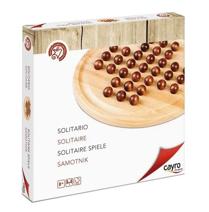 Jeu de plateau - CAYRO - 630 - Solitaire en bois - Age minimum: 5 ans - Dimensions: 30x4x30 cm-0