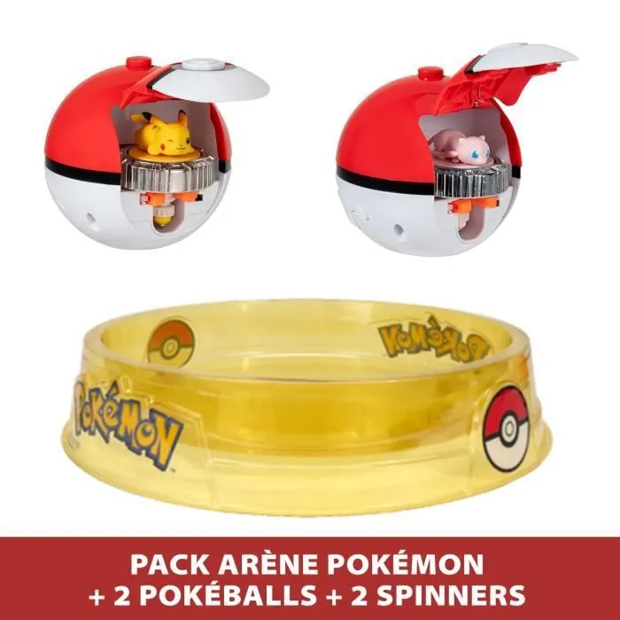 Arène Pokémon et 2 Toupies - BANDAI - JW4403 - Pikachu vs Mewtwo-2