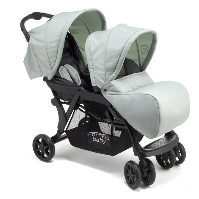 Poussette Tandem Vert Jade - FORMULA BABY - À partir de 6 mois jusqu'à 22 kg-1