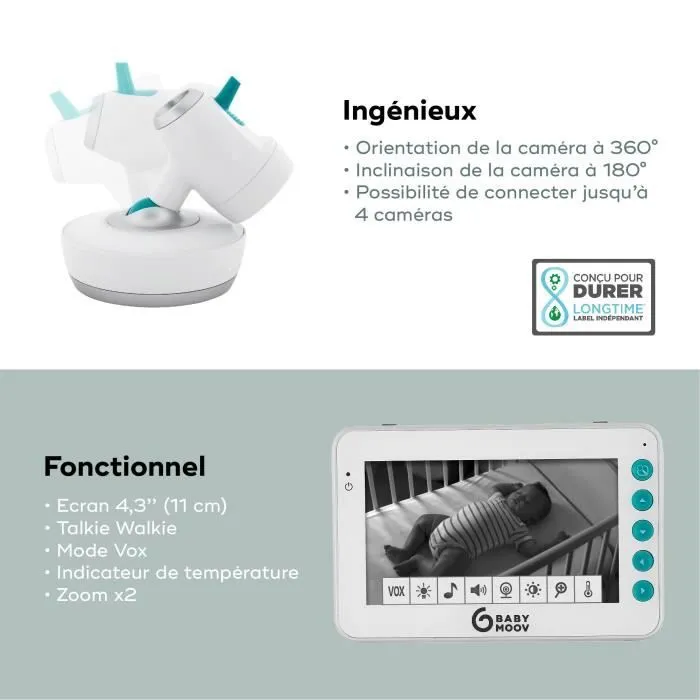 Babyphone Babymoov Babyphone Caméra YOO Moov-3