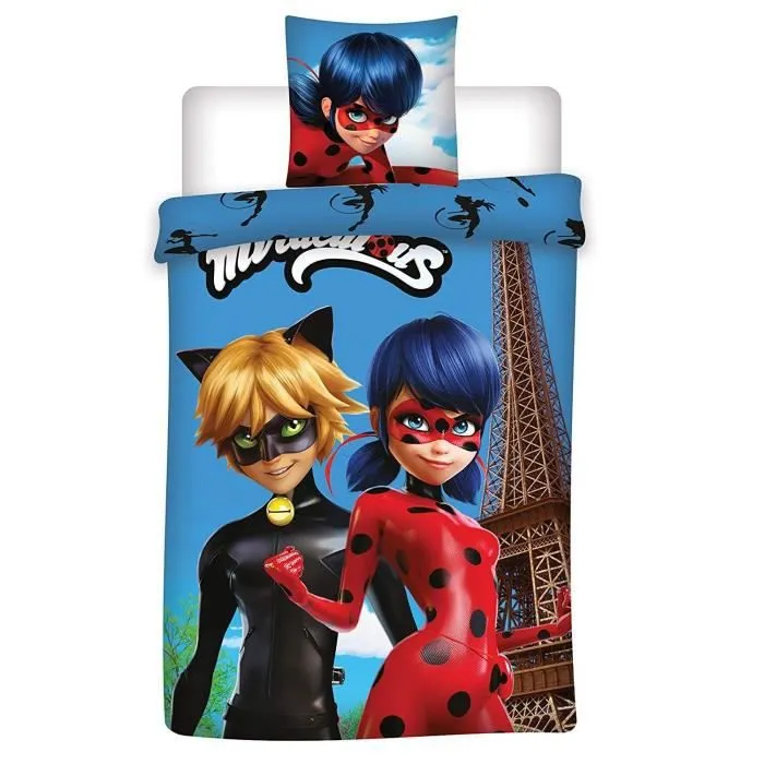 Housse de Couette - miraculous - Ladybug - Réversible - Microfibre - Rouge 200x140 cm-0