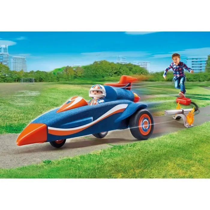 PLAYMOBIL 9375 - Sports & Action - Pilote et voiture fusée - Mixte - A partir de 5 ans-1