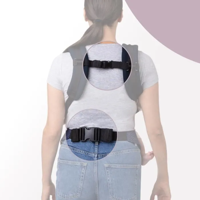 MoMi COLLET Porte-bébé Ergonomique - Jusqu'à 20 kg - Avant/arrière - Hypoallergénique - Bleu marine-3