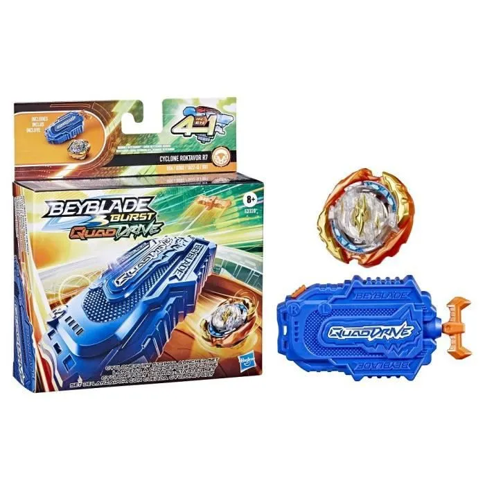Toupie BEYBLADE QuadDrive Cyclone Fury avec lanceur à corde-0