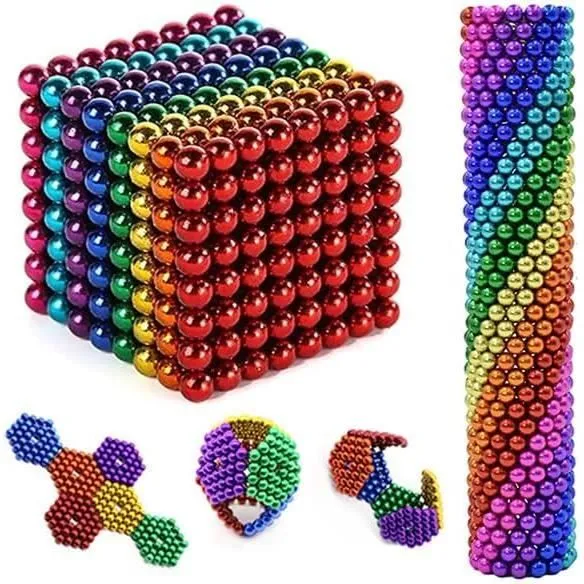 Cube magnétique magique,512 Billes 5mm magique Buckyballs , 8 couleurs Boules Aimantées, Jouets de bricolage