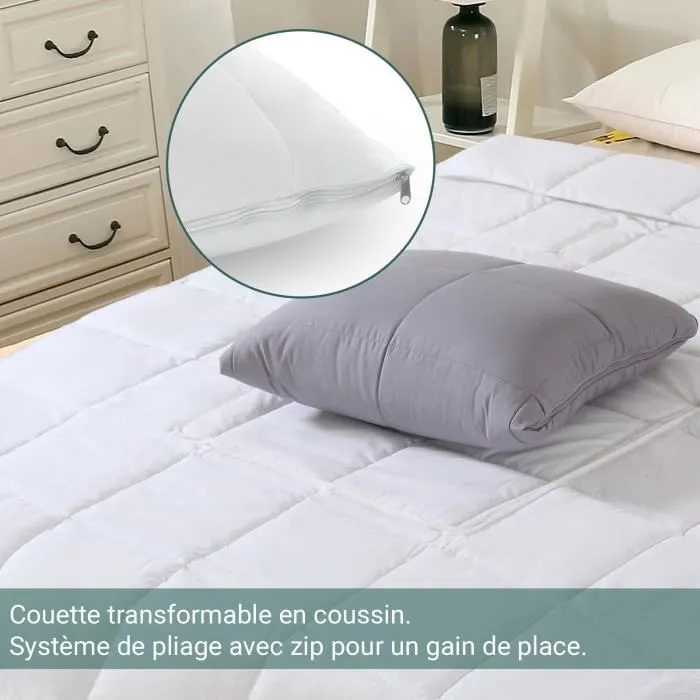 Couette Magique 220x240 by Sampur - Couette Légère 2-en-1 - Multifonction Adaptable en Coussin - Soyeuse - Sensation Duvet Naturel-1