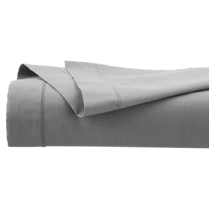 Drap Plat 2 Personnes "Percale" 240x290cm Gris-1
