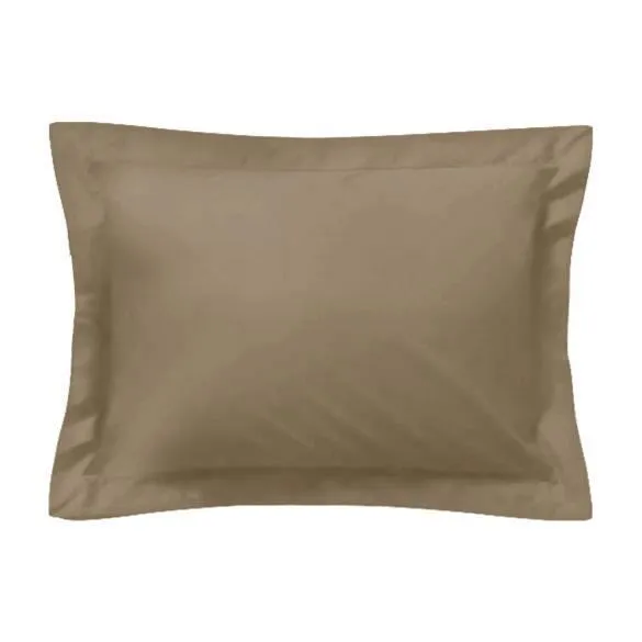 Taie d'oreiller rectangle - Made in France - 50 x 75 cm - 100% coton - 57 fils - Taupe-0