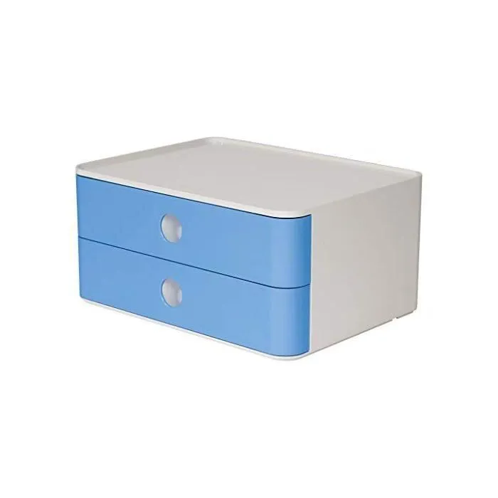 HAN 1120-84 SMART-BOX ALLISON Boîte de rangement empilable avec 2 tiroirs sky blue-0