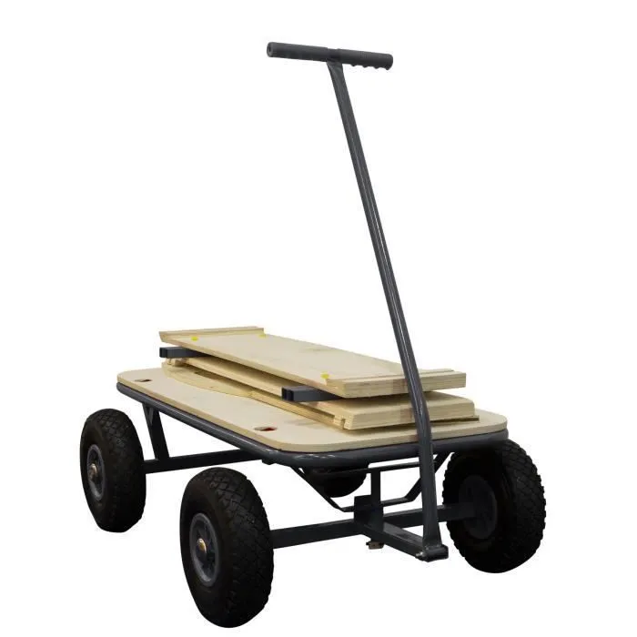 Chariot de Transport en Bois SUNNY - Billy anthracite - Capacité 100 kg-2