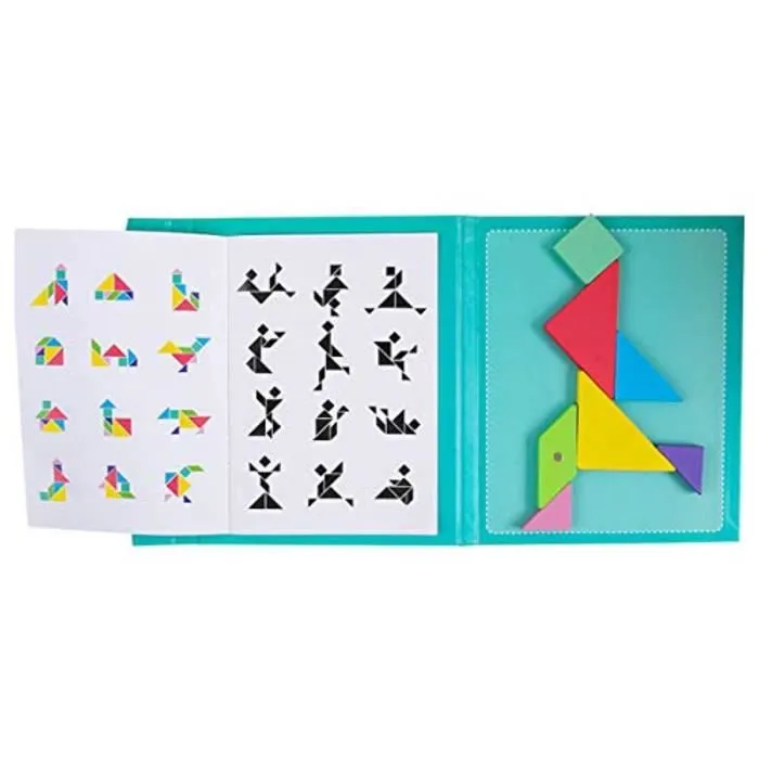 Casse-Tete FXQTZ jeux de livre de puzzle énigmes tangram de voyage magnétiques-3