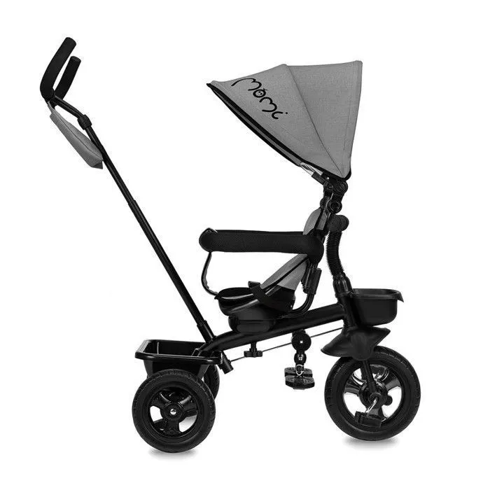 Tricycle Evolutif 5en1 - MoMi - TELDE - 360° - Repose-Pieds - Pare-Soleil - Gris-2