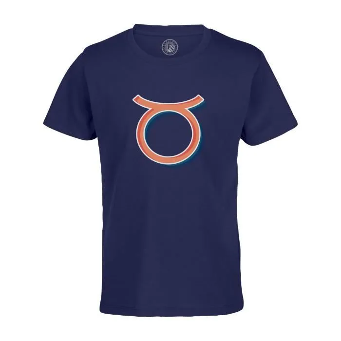 T-shirt Enfant Bleu Taureau Signe astrologie Zodiaque Astres Métaphore Symbole Figure Allegorie-0