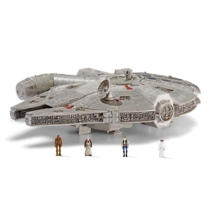 Bizak - 62610022 - Star Wars Micro Galaxy Squadron, Vaisseau Halcon Mileanrio avec Lux et Son, Comprend 4 Figurines ()-1