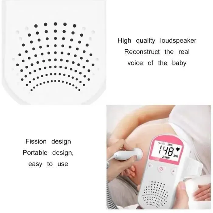 Doppler Baby Prénatal Sonar Doppler Femmes Moniteur Foetal Détecteur de fréquence cardiaque prénatal-2