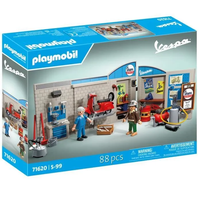 PLAYMOBIL 71620 Vespa Garage, Style rétro, années 60, 88 pièces, Adulte, Classic cars-7
