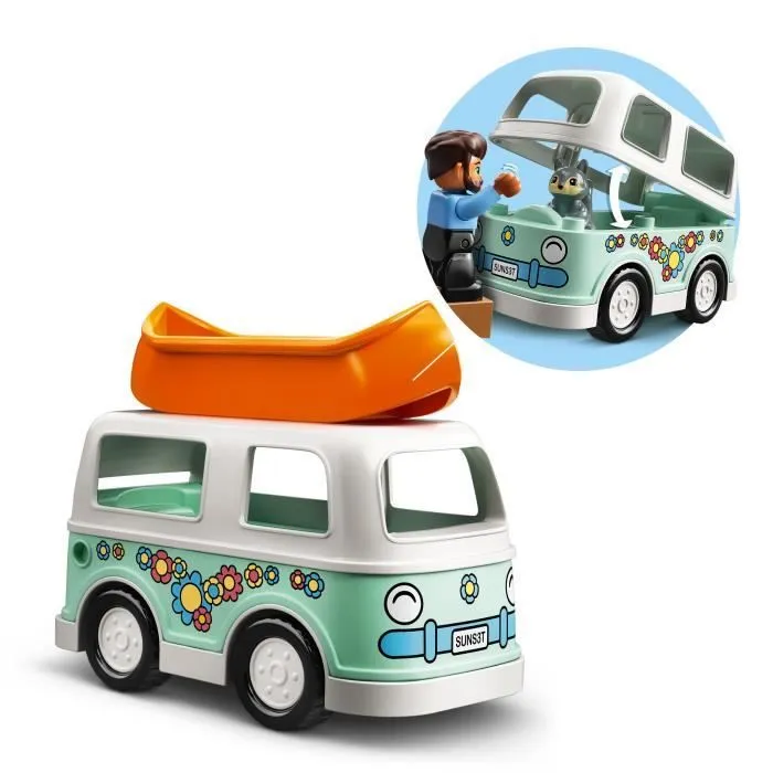 LEGO® 10946 DUPLO® Town Aventures en camping-car en famille Jouet Enfant 2+ ans, Set éducatif-2