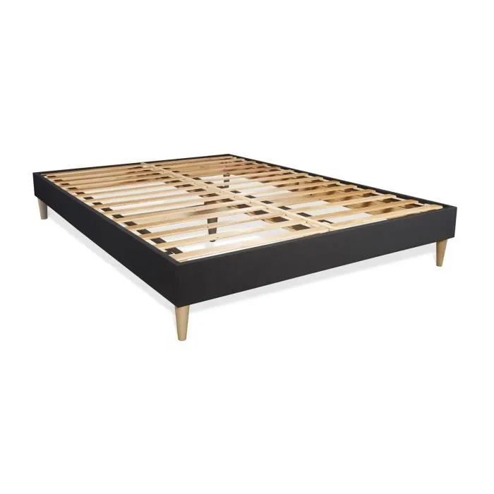 Ensemble matelas + sommier - ACTIVE - SFACTIENS140190SKN - Mousse HR - Coutil respirable - 140x190 cm Noir-3