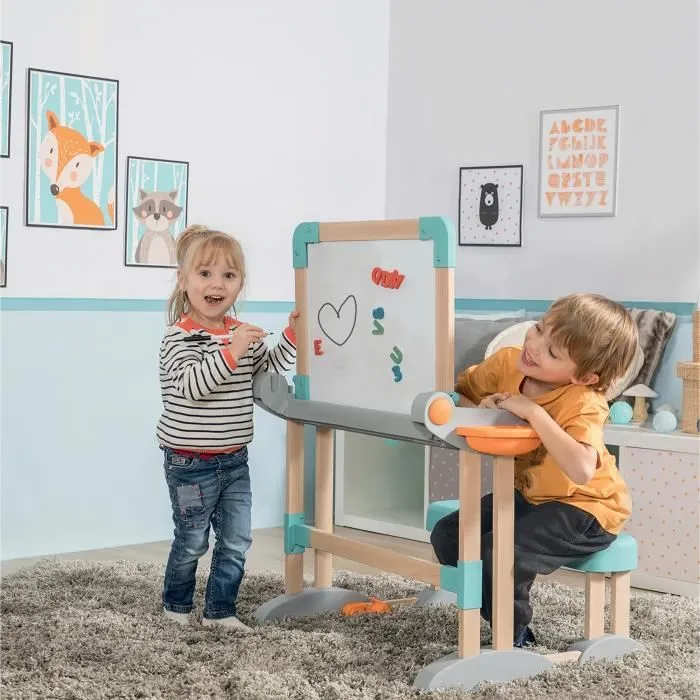 Smoby - Bureau Modulo Space - Transformable en Tableau Double Face - 80 Accessoires Inclus - Dès 3 Ans - 420304-2