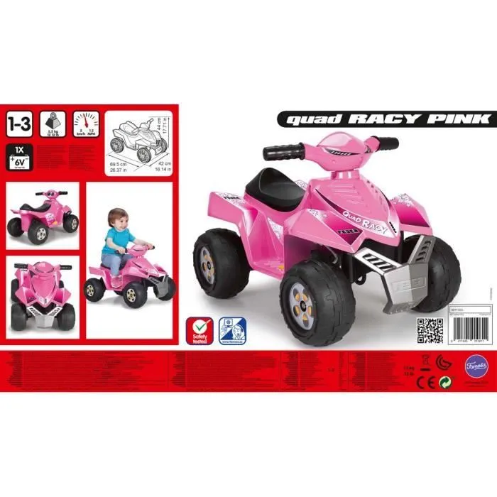 Quad électrique 6V Racy - rose - FEBER-3