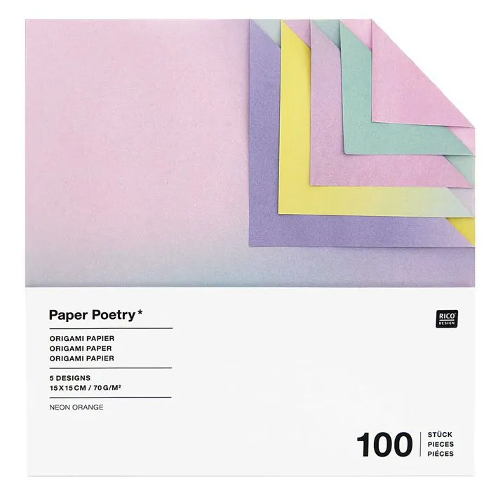 Papier origami - Rico Design - Duo Color - Blurry Gradient - 15 x 15 cm - 100 feuilles-0