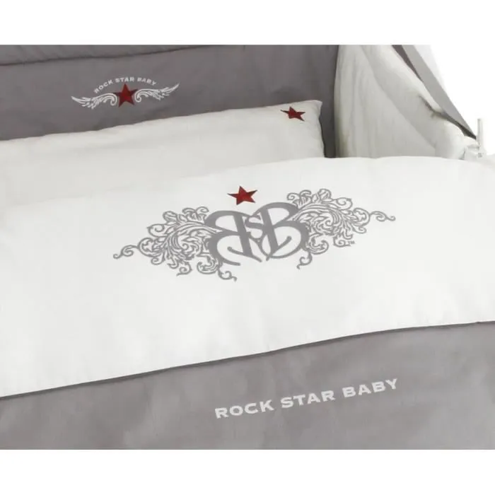 ROBA Parure de Lit Bébé "Rock Star Baby" 4 pcs : Housse de couette + Taie d'oreiller + Ciel et Tour de lit-3