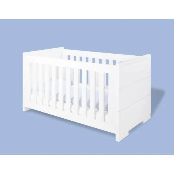 Lit évolutif bébé Polar - Pinolino - 140x70 - laqué blanc mat - Accessoires inclus-0