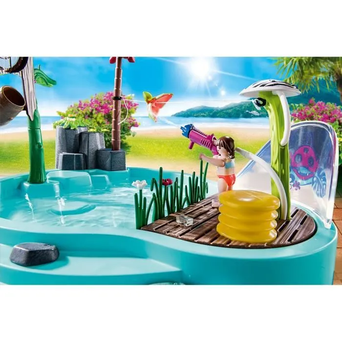 PLAYMOBIL - 70610 - Piscine avec jet d'eau en plastique pour enfants de 4 ans et plus-2