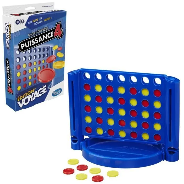 Puissance 4 Voyage, jeu de société de voyage pour 2 joueurs, jeu de voyage, Dès 6 ans, Hasbro Gaming-0