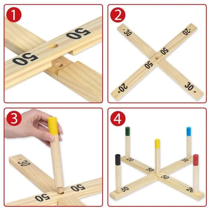 Jeu de lancer d'anneaux Jeu de lancer pour enfants Jouet de jardin pour enfants et adultes amusant pour l'intérieur et l'extérieur-2