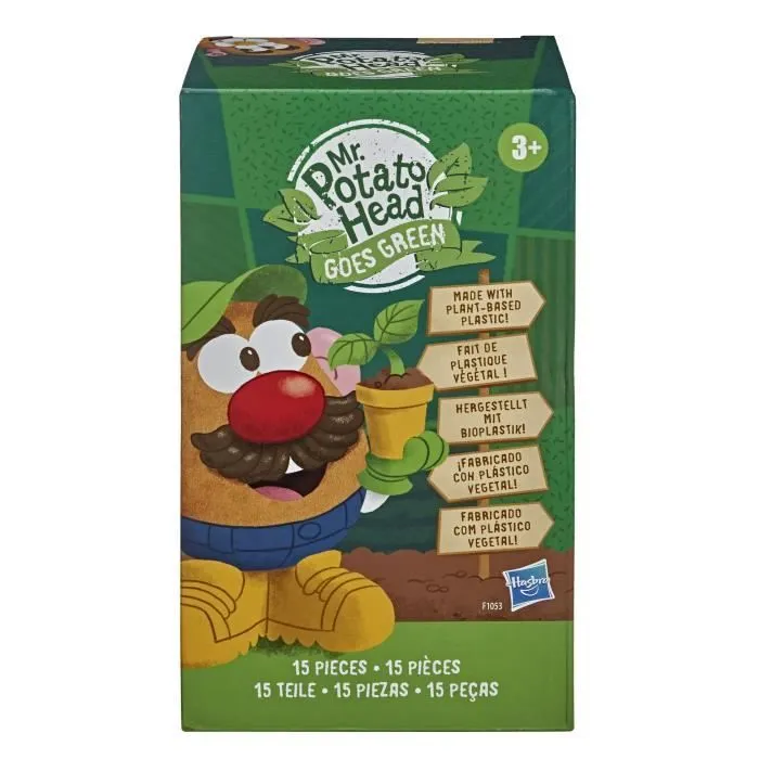 Mr. Patate Green, 15 pièces en matière plastique d'origine végétale, jouet pour enfants, Potato Head Goes Green, Hasbro-1