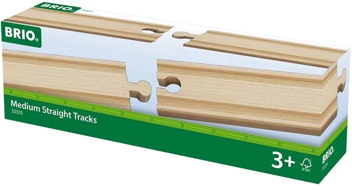 Rails Moyens Droits 144 mm - BRIO - Accessoire pour circuit de train en bois-0