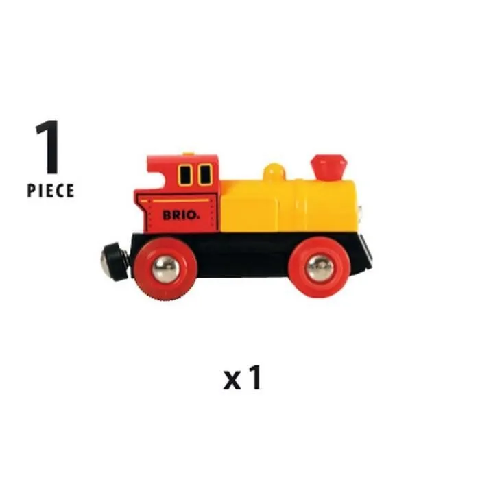 Locomotive BRIO en bois - Jaune - Bi-directionnelle - Phares lumineux - Ravensburger - Dès 3 ans-3