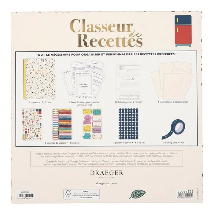 Kit Classeur De Recettes - Draeger Paris - Jaune - Mixte - Adulte - Personnalisable-2